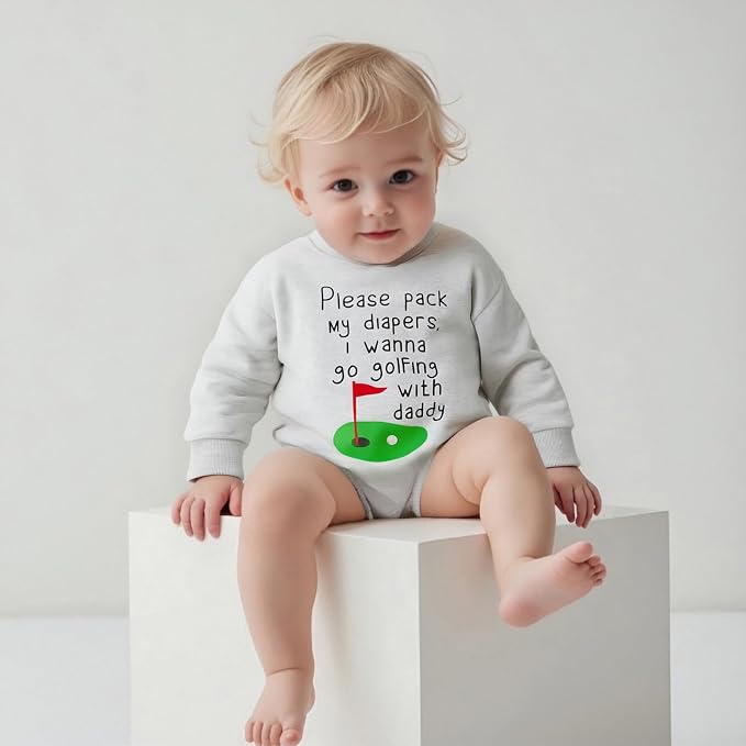 VISGOGO Newborn Infant Baby Boy Girls Oversized Romper Little Dude Sweater - Image 3