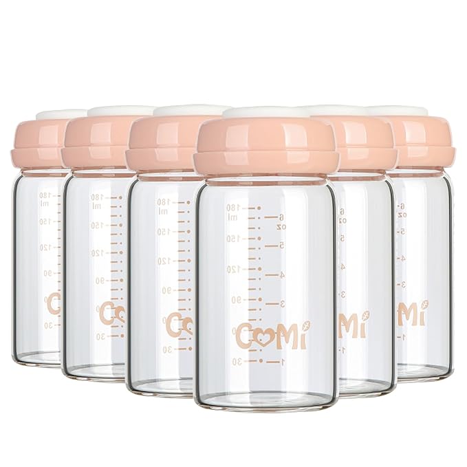 COMI Wide Neck Glass Breastmilk Collection n Storage Bottle, 6oz by COMI