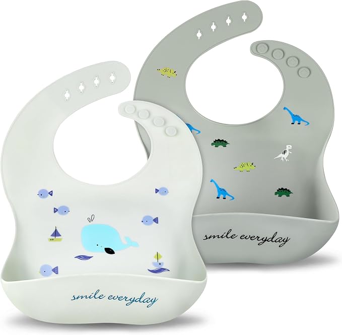 Accmor Silicone Baby Bibs, Waterproof Soft Bibs by Accmor