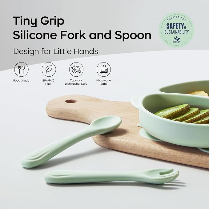 Bc Babycare Portable 4 Pack Baby & Toddler Self Feeding Fork and Spoon Set - Image 2