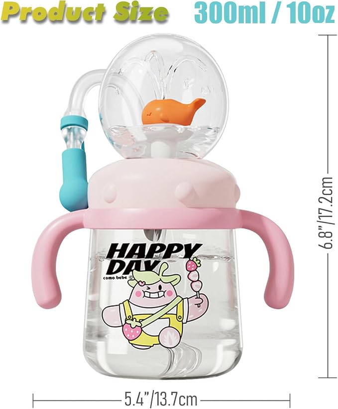 Whale Fountain Tumbler, Spill Proof Straw Cups - Image 3