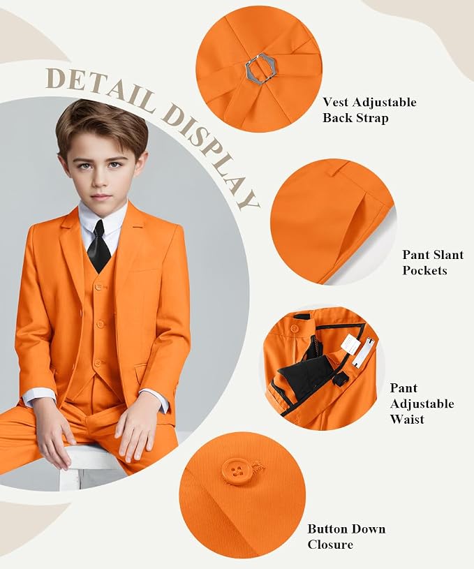 Visaccy Boys Suits Slim Fit Dress Clothes Ring Bearer Outfit - Image 2