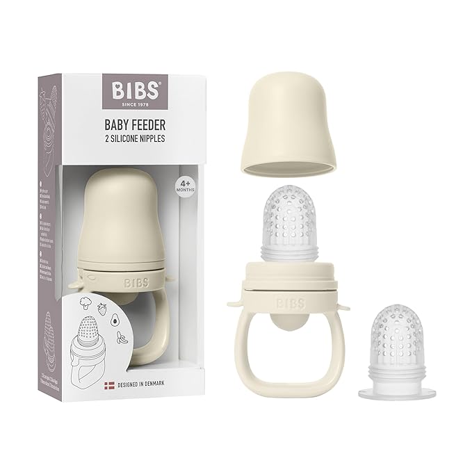 BIBS Baby Feeder with 2 Silicone Nipples, Compatible with Freezer Tray by BIBS