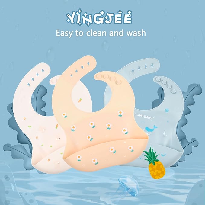 Baby Silicone Feeding Bibs - Image 7