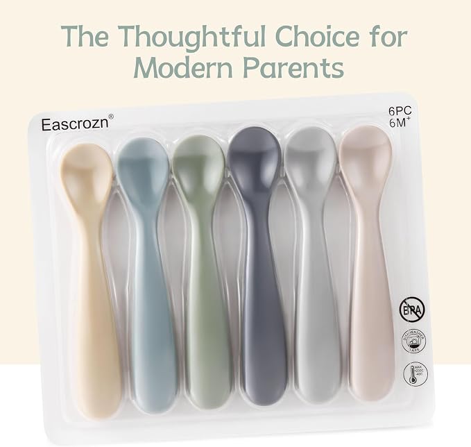 Silicone Baby Spoons Self Feeding 6+ Months, 6 Pack First Stage Baby Led - Image 7