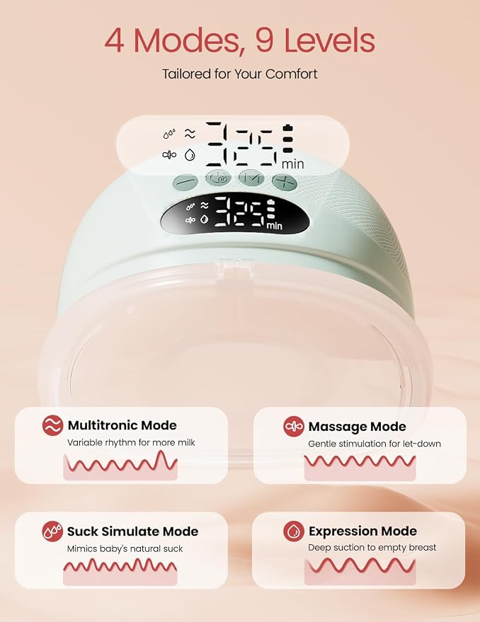 NCVI Wearable Breast Pump Hands Free, Portable Electric Breastfeeding Pump - Image 2
