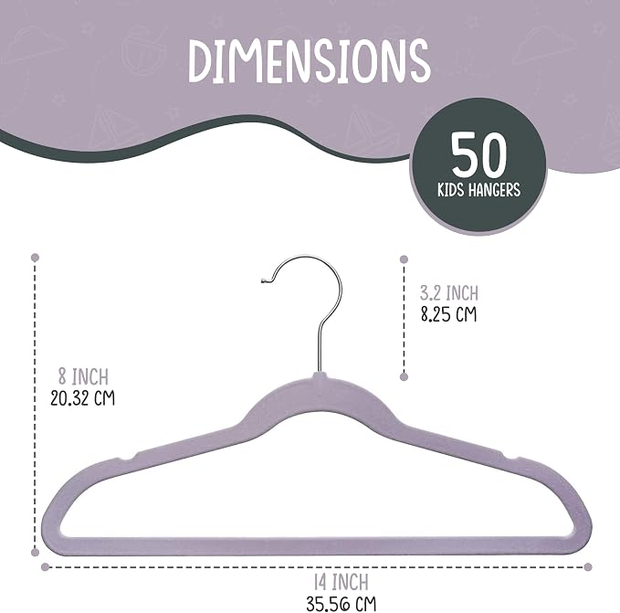 50 Premium Kids Velvet Hangers - Image 2
