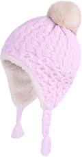 LANGZHEN Toddler Kids Infant Winter Hat, Earflap Knit Warm Cap Fleece Lined by LANGZHEN