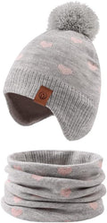 JANGANNSA Knitted Baby Hat Scarf Set Winter Warm Boys Girls Beanie Fleece by JANGANNSA