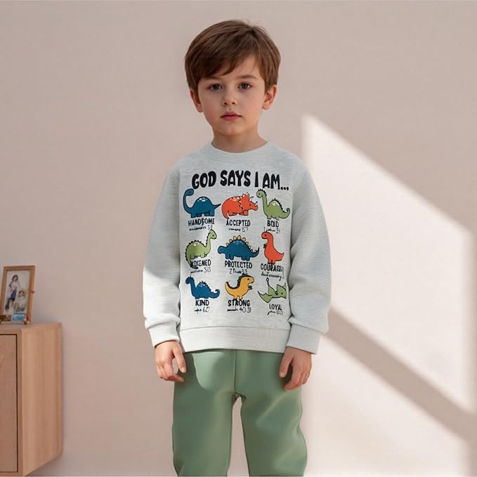 Nyapruwe Toddler Baby Boy Fall Outfit Funny Print Long Sleeve Sweatshirt - Image 2