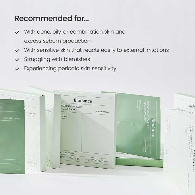BIODANCE Refreshing Sea kelp Real Deep Mask, Overnight Hydrogel Mask, Oil & - Image 9