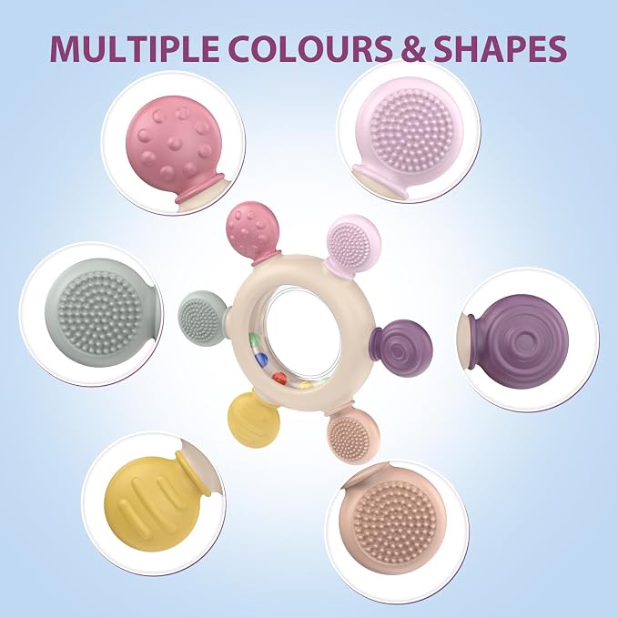 akolik Teething Toys for Babies, Baby Teethers Toy Teething Ring Silicone - Image 4