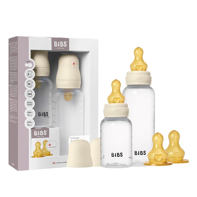BIBS Baby Bottle Grow & Flow Starter Kit Natural Rubber Latex by BIBS