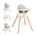 High Chair, 6 in 1 Wooden Convertible High Chairs by Komcot