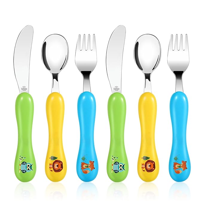 Lehoo Castle 6 Pieces Toddler Utensils, Kids Silverware by LehooCastle