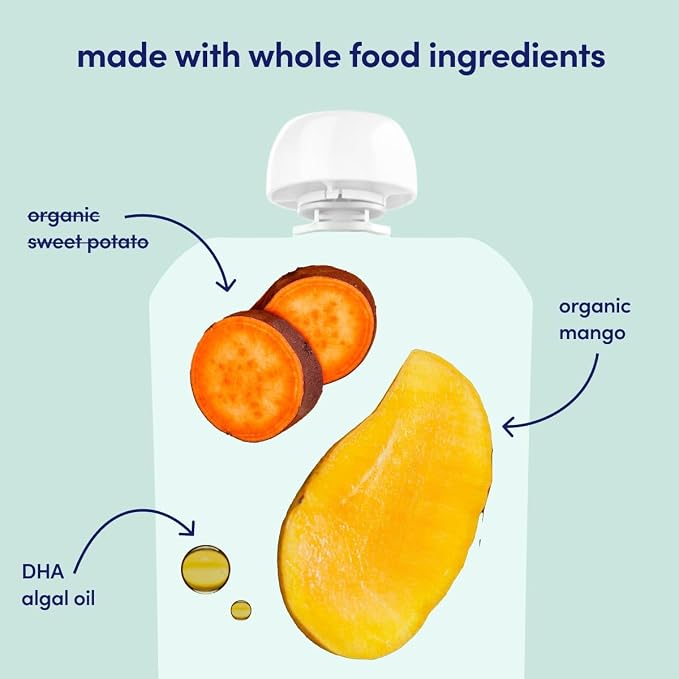 Cerebelly Organic Baby Food Pouches, Sweet Potato Mango Purees, 16 Nutrients - Image 5