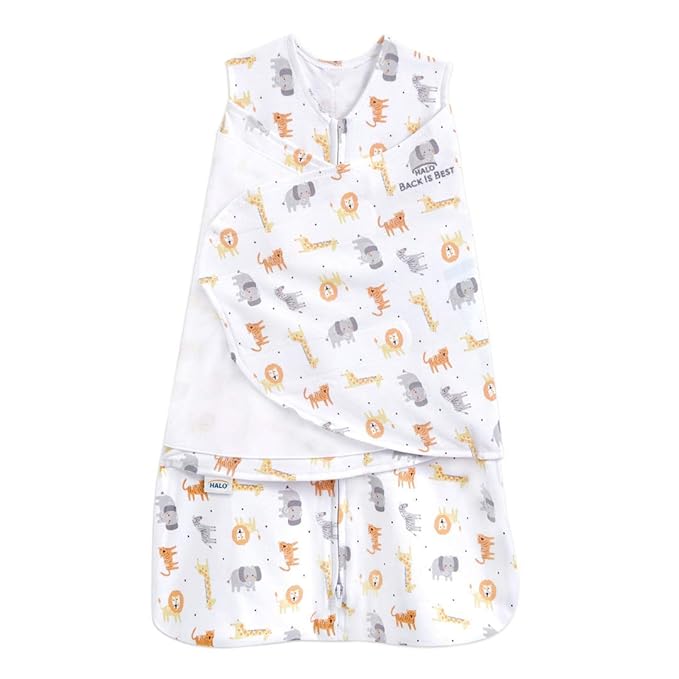 HALO 100% Cotton Sleepsack Swaddle, 3-Way Adjustable Wearable Blanket, TOG 1.5 by HALO