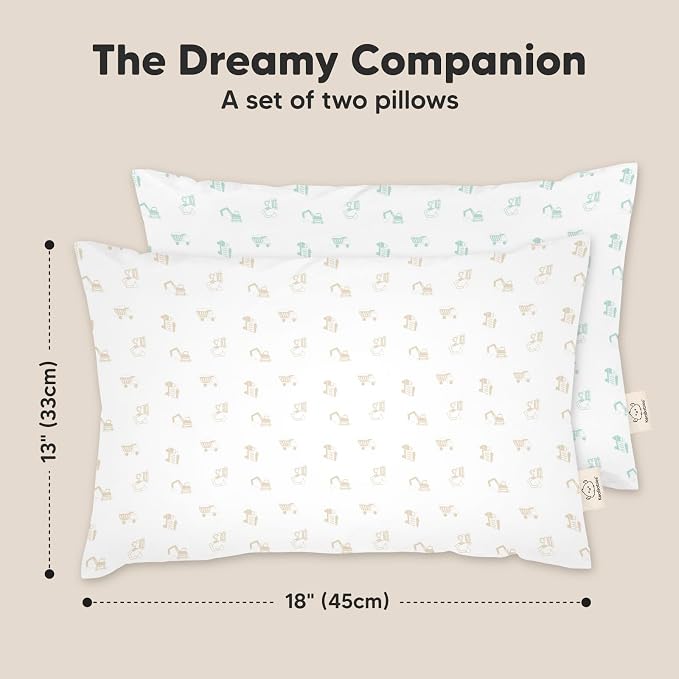 KeaBabies 2-Pack Toddler Pillow 13x18 - Image 3
