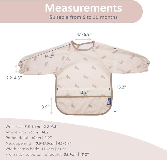 BIBaDO Mess Proof Baby Bib, 2 Pack Long Sleeve Bib, 6 month - Image 6