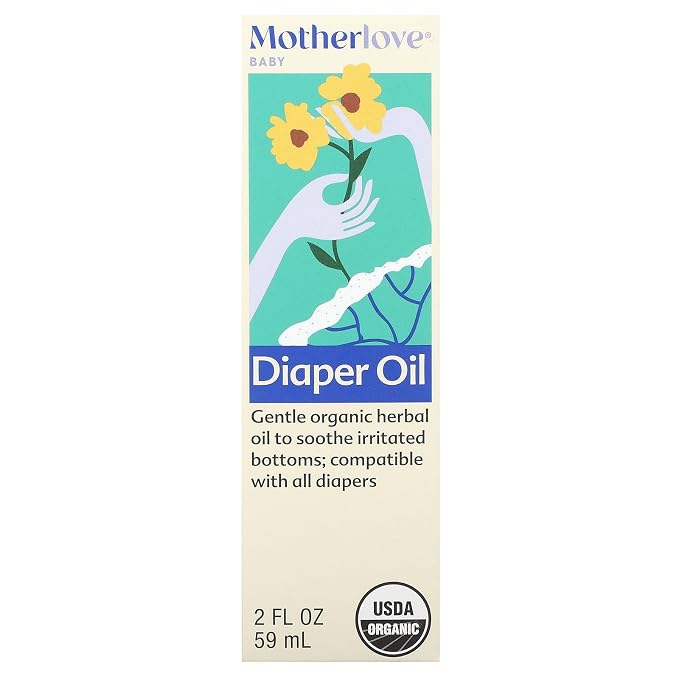 Motherlove Diaper Oil Soothing Vegan diaper Rash Oil—Organic, Cloth diaper Safe by Motherlove