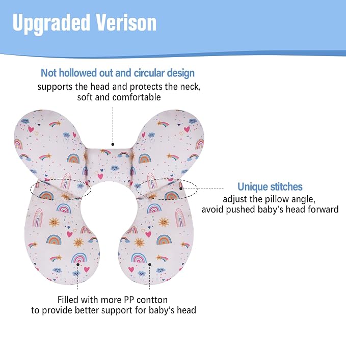 KAKIBLIN Baby Travel Pillow, Upgraded Baby Neck Pillows - Image 6