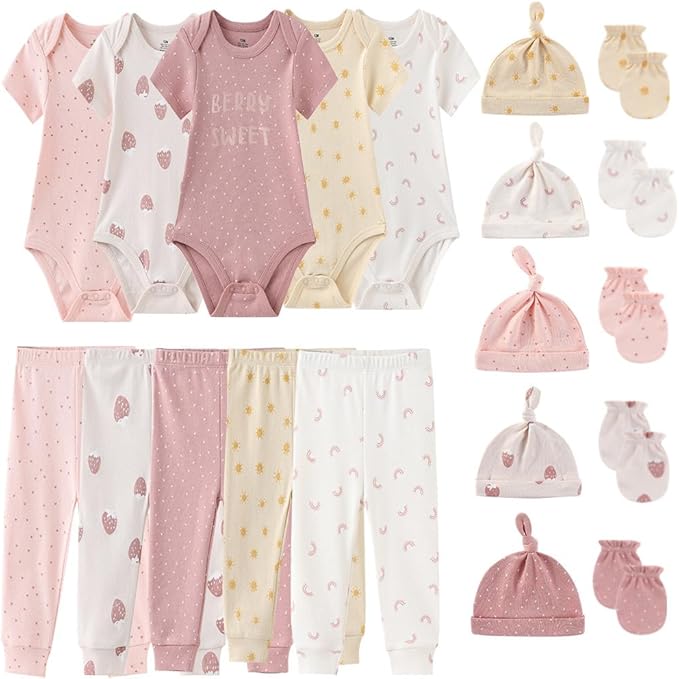 Kiddiezoom Unisex Baby Layette Essentials Giftset Clothing Set 19-Piece by Kiddiezoom