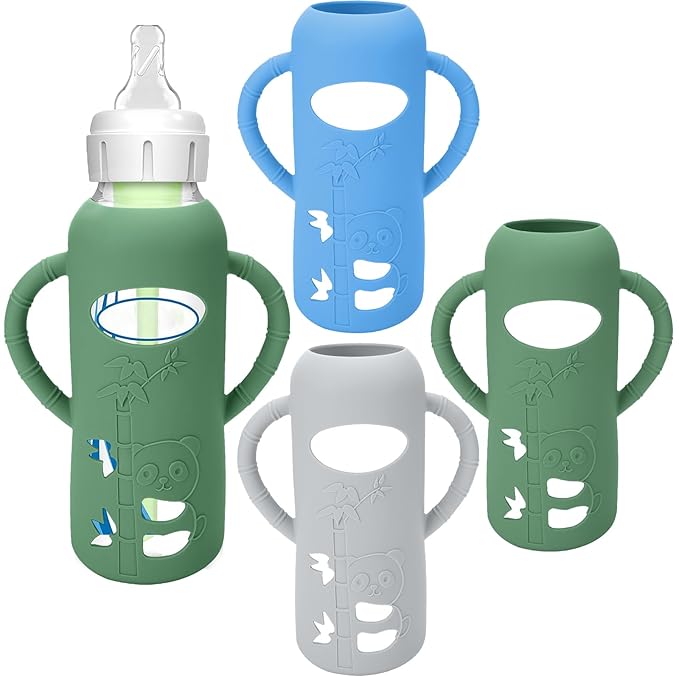 BUSOHA 3 Pack Silicone Sleeves for Dr. Brown's Glass Baby Bottles by BUSOHA