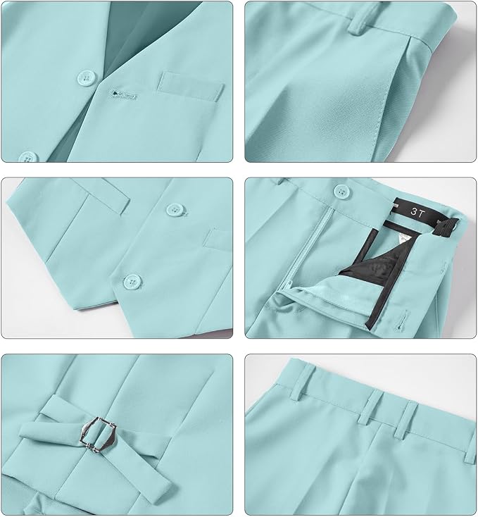 Boys Vest Set Formal Dress Suits Wedding Outfit Dresswear - Image 5