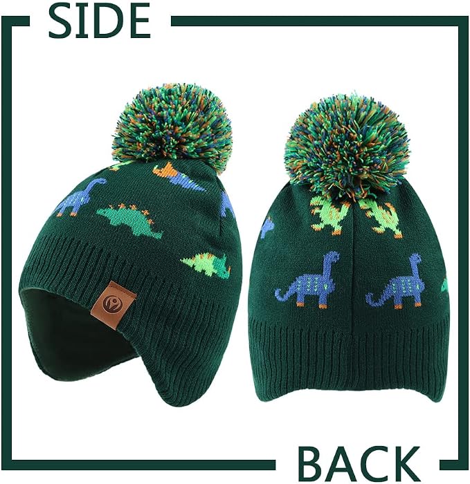 JANGANNSA Knitted Baby Hat Scarf Set Winter Warm Boys Girls Beanie Fleece - Image 2