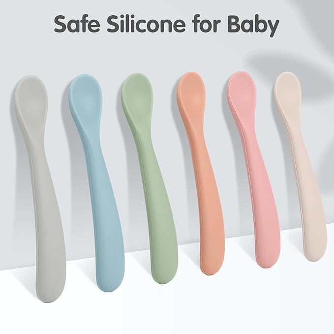 6 Pack Silicone Baby Spoons, Baby Spoons Self Feeding 6 Months+, BPA Free - Image 5