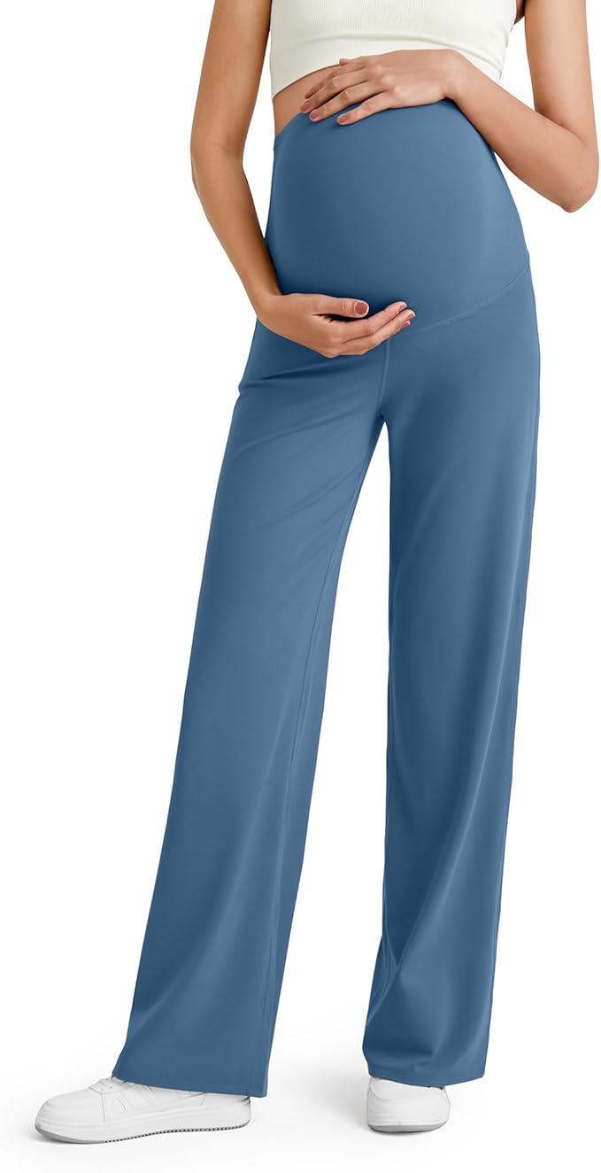 G4Free BareFeel Maternity Dress Yoga Pants Over The Belly Stretchy Work Slack by G4Free