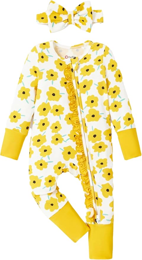 PATPAT Baby Girl Boy Clothes Newborn Infant Footie – Soft Viscose from Bamboo– by PATPAT