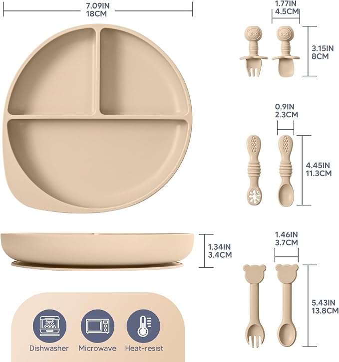 Silicone Baby Feeding Set Plates and Utensils Set - Image 7