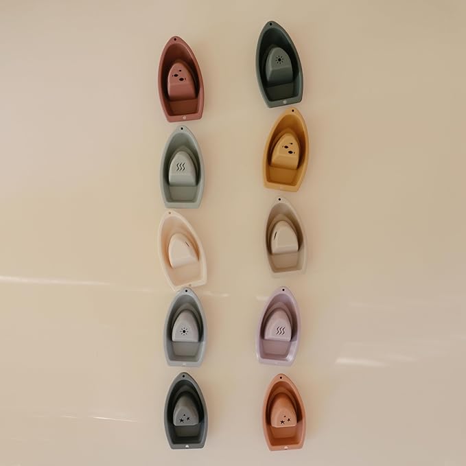 mushie Stackable Bath Boats Toy | Floating Bathtub Toys - Image 6
