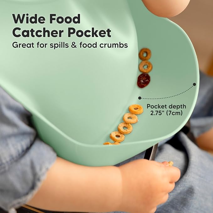 KeaBabies 2-Pack Silicone Baby Bibs - Image 4