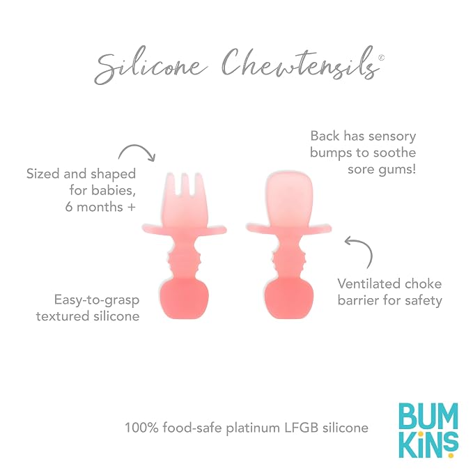 Bumkins Baby Utensils Set, Chewtensils Silicone Spoons - Image 5