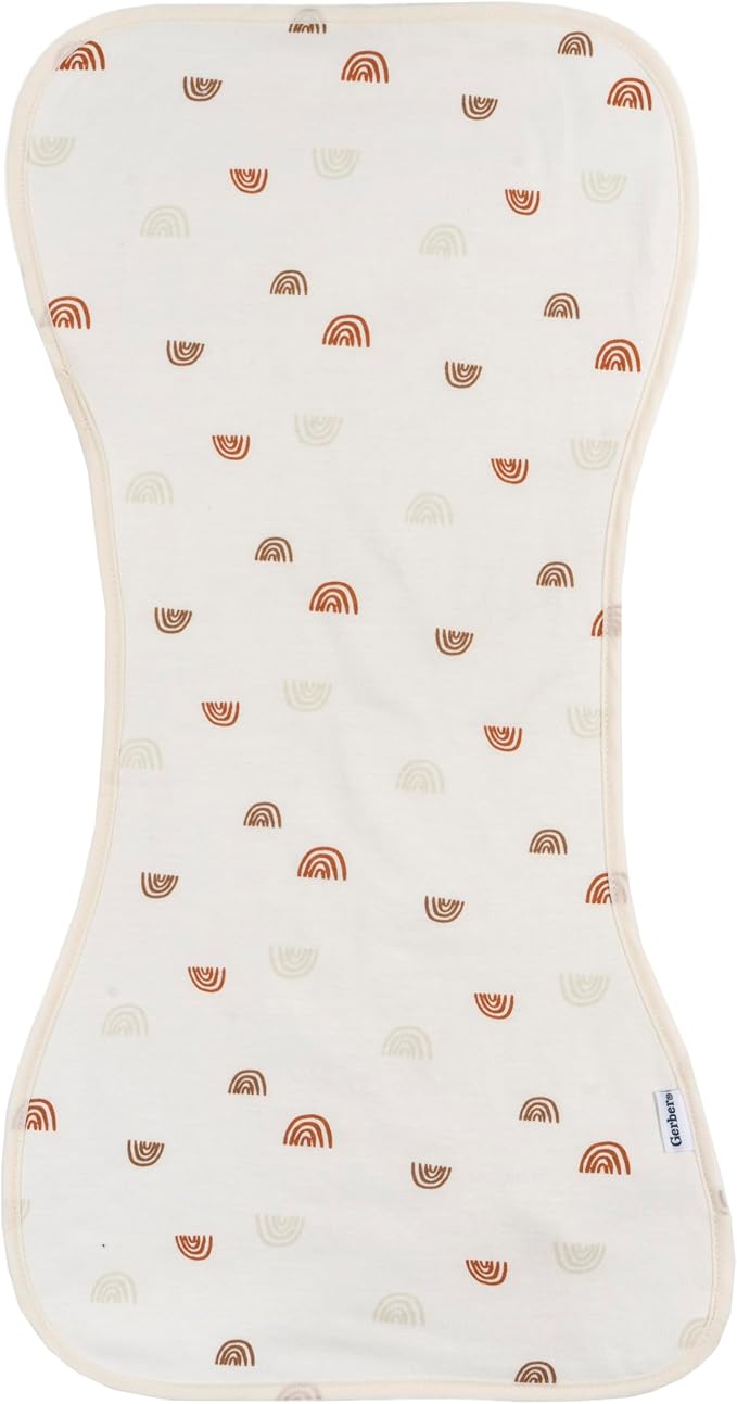 Gerber Baby Unisex Burp Cloths 5-Pack, Rust Tan, Size 10.5" x 21" - Image 4