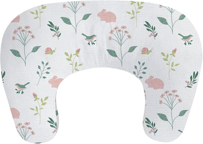 Little Grape Land Nursing Pillow, Soft 100% Cotton Breastfeeding Pillow by LittleGrapeLand