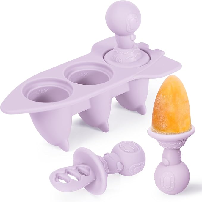 Haakaa Silicone Toddler Popsicle Mold, 3-Cavity Mini Baby Popsicle Molds by haakaa