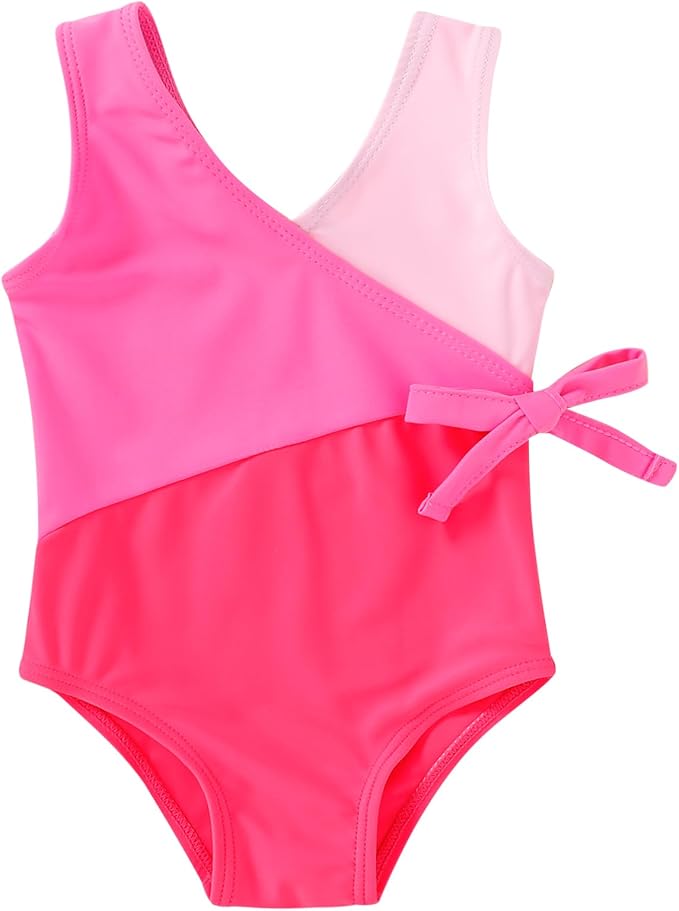 Happy Town Toddler Swimsuit Girl One Piece Bathing Suit Color Block Swimwear by HappyTown