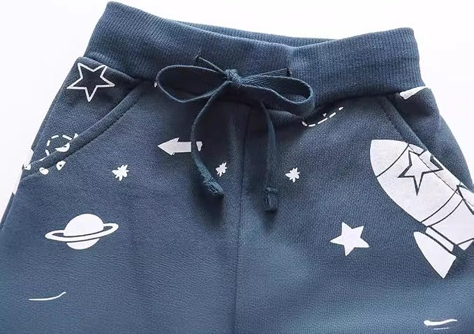 Boys Pants, Toddler 3 Pack Drawstring Elastic Sweatpants Cartoon Active Joggers - Image 3