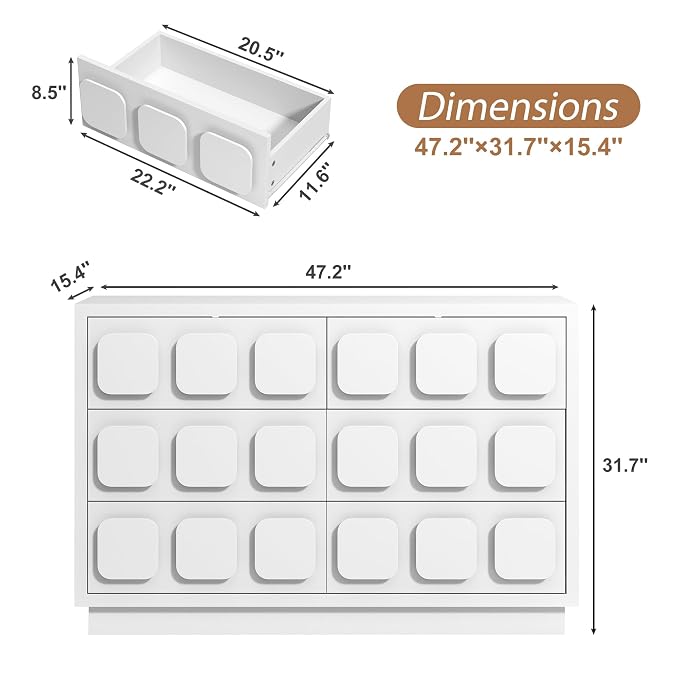 Anbuy White Baby Dresser for Bedroom, Dresser for Baby - Image 2