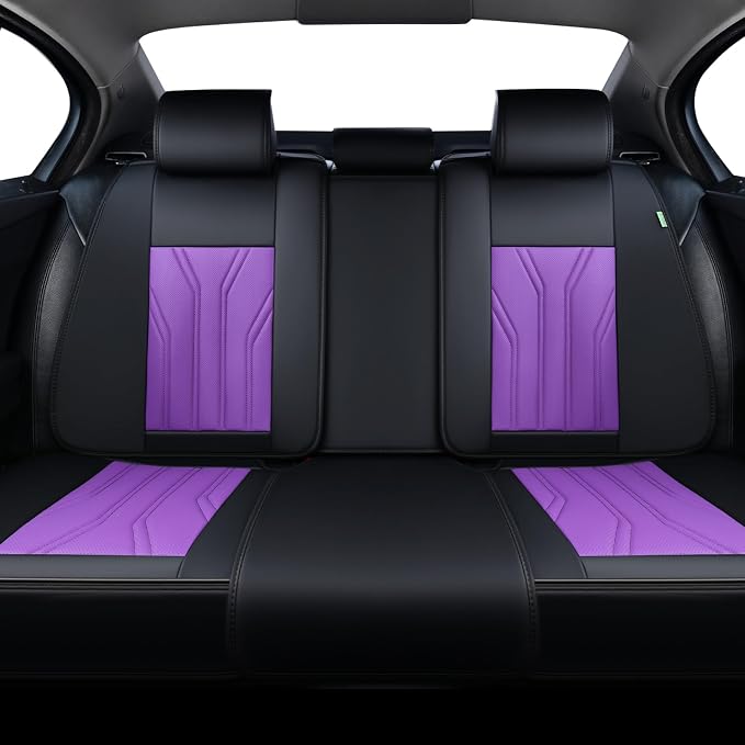 FLORICH Rear Seat Covers Leather Car Seat Covers Waterproof Back Seat Cover - Image 7