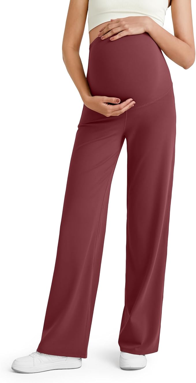 G4Free BareFeel Maternity Dress Yoga Pants Over The Belly Stretchy Work Slack by G4Free