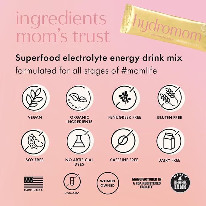 Boobie Hydromom Superfood Electrolyte Drink Mix, Watermelon Yuzu | Refreshing - Image 9