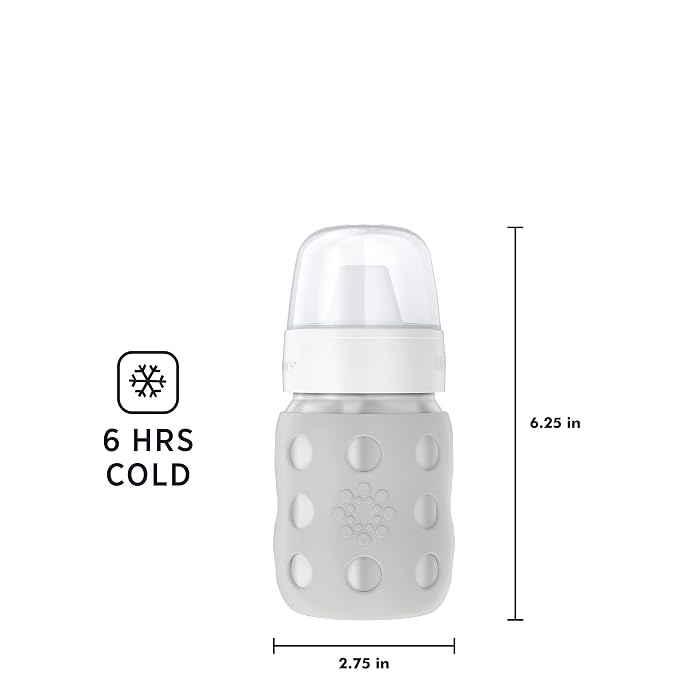 Lifefactory 8-Ounce Stainless-Steel Vacuum-Insulated Wide-Neck Baby Bottle - Image 5