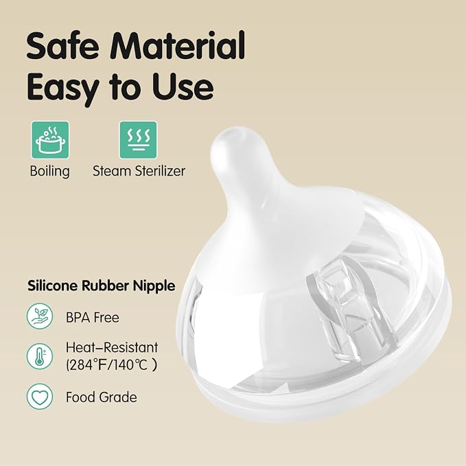Natural Flow Baby Bottle Silicone Nipple, Extra Slow Flow, 0+ Months - Image 6