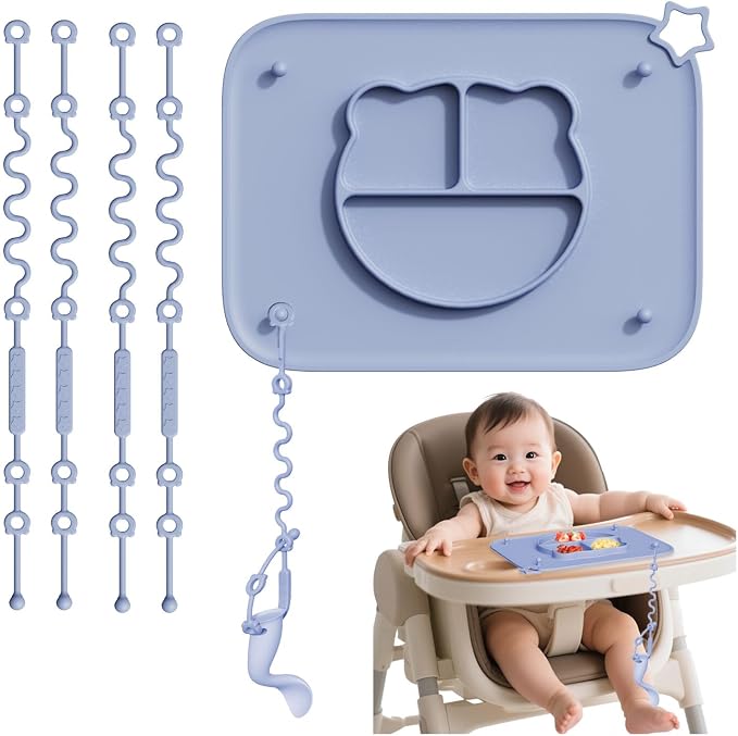 1 Pack Silicone Mat for Babies, Baby Placemat Built-in Suction Base and by Unknown