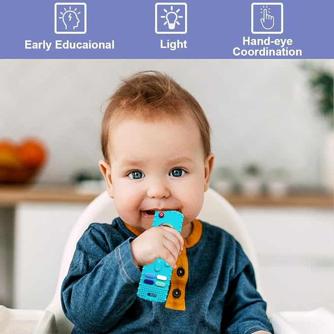 2-Pack Baby Teething Toys-TV Remote Control Shape Silicone Infants Teething Toys - Image 2