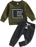 Toddler Baby Boy Clothes Solid Color Long Sleeve Crewneck Sweatshirt Top Casual by MABABY